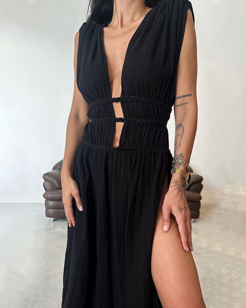 Zolla - Textured Dress with Slit by Nuala Dublin