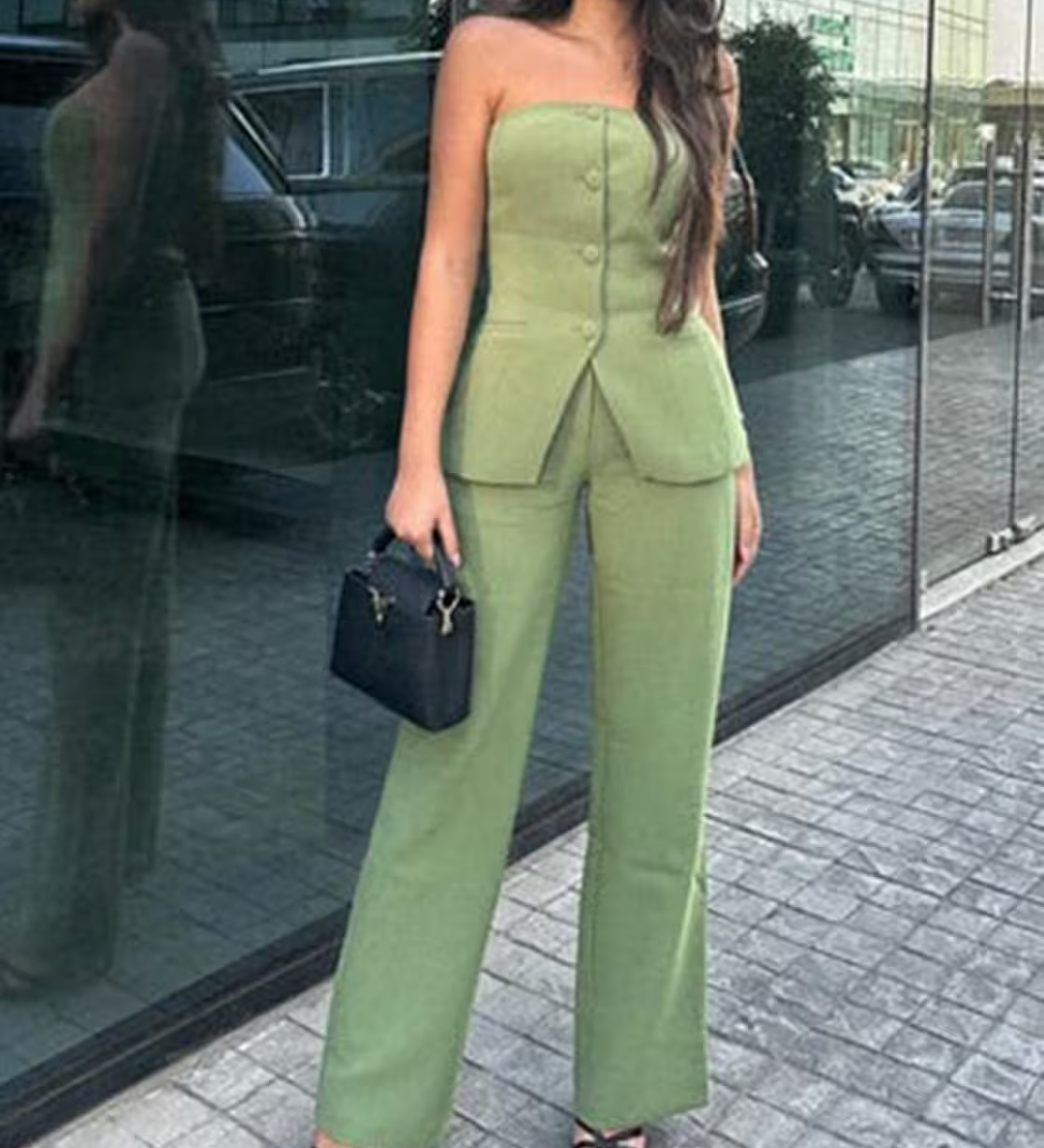 BRIA - Sleeveless Two-Piece Set with Buttons - View 2