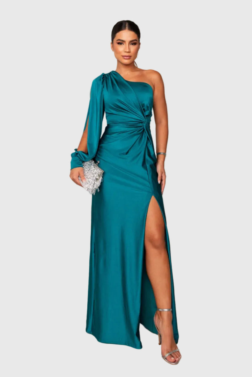 Melyssa | Elegant Flowing Evening Maxi Dress - View 7