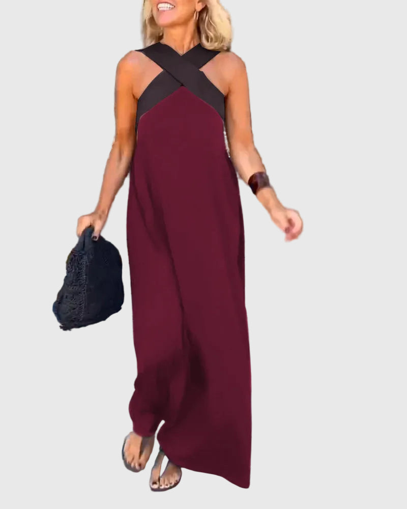 Elena | Elegant Flowing Maxi Dress - View 8