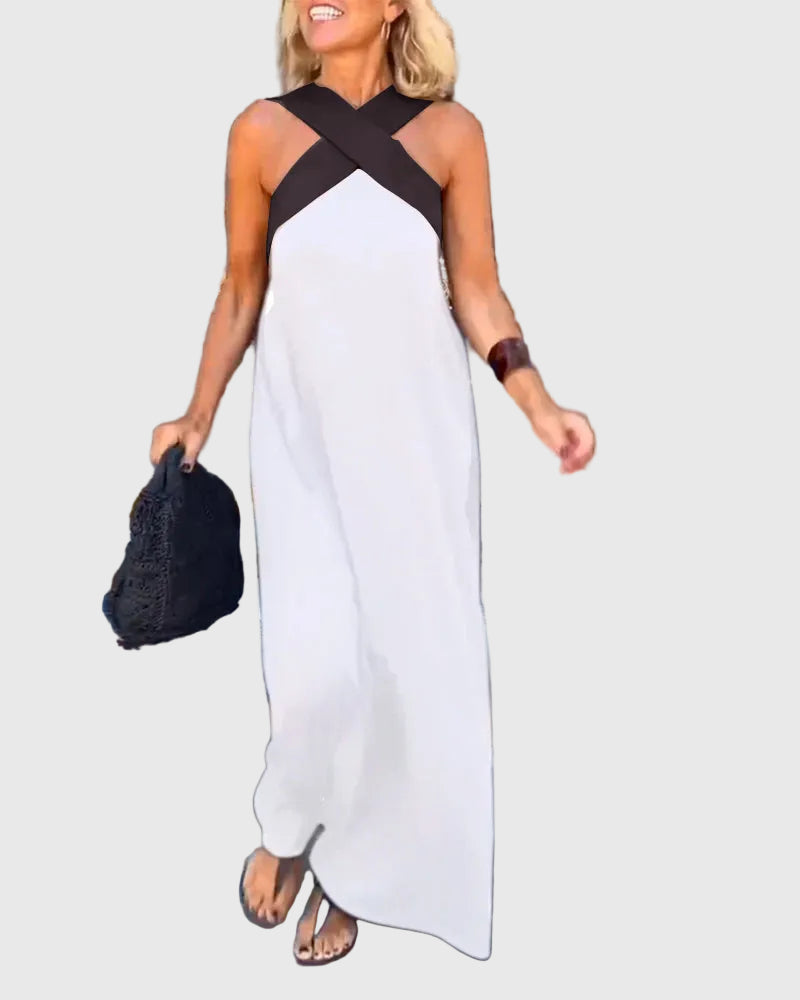 Elena | Elegant Flowing Maxi Dress - View 7