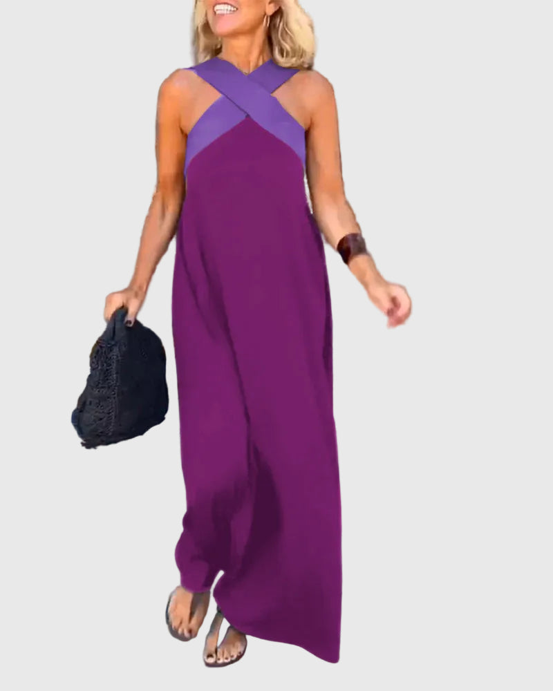 Elena | Elegant Flowing Maxi Dress - View 9