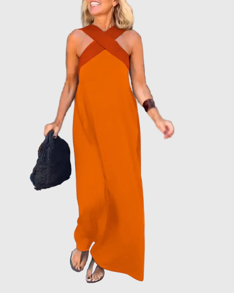 Elena | Elegant Flowing Maxi Dress - View 12
