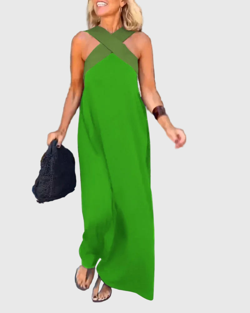 Elena | Elegant Flowing Maxi Dress - View 10