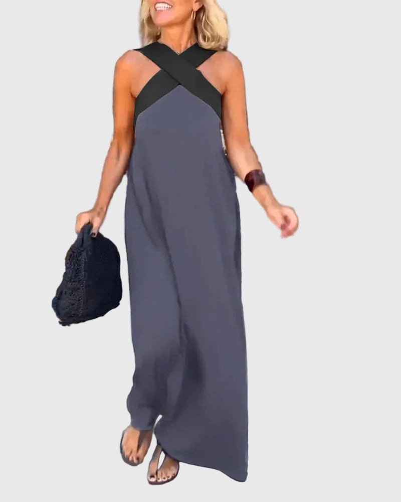 Elena | Elegant Flowing Maxi Dress - View 13