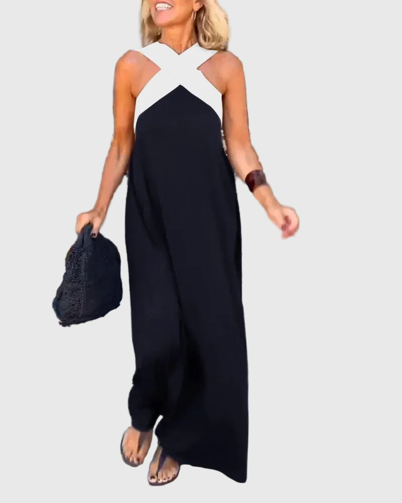 Elena | Elegant Flowing Maxi Dress - View 6