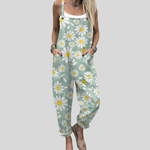 Sage Green Dungarees with Daisies by Nuala Dublin