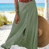 Syndy - Flowing Button Skirt - View 2