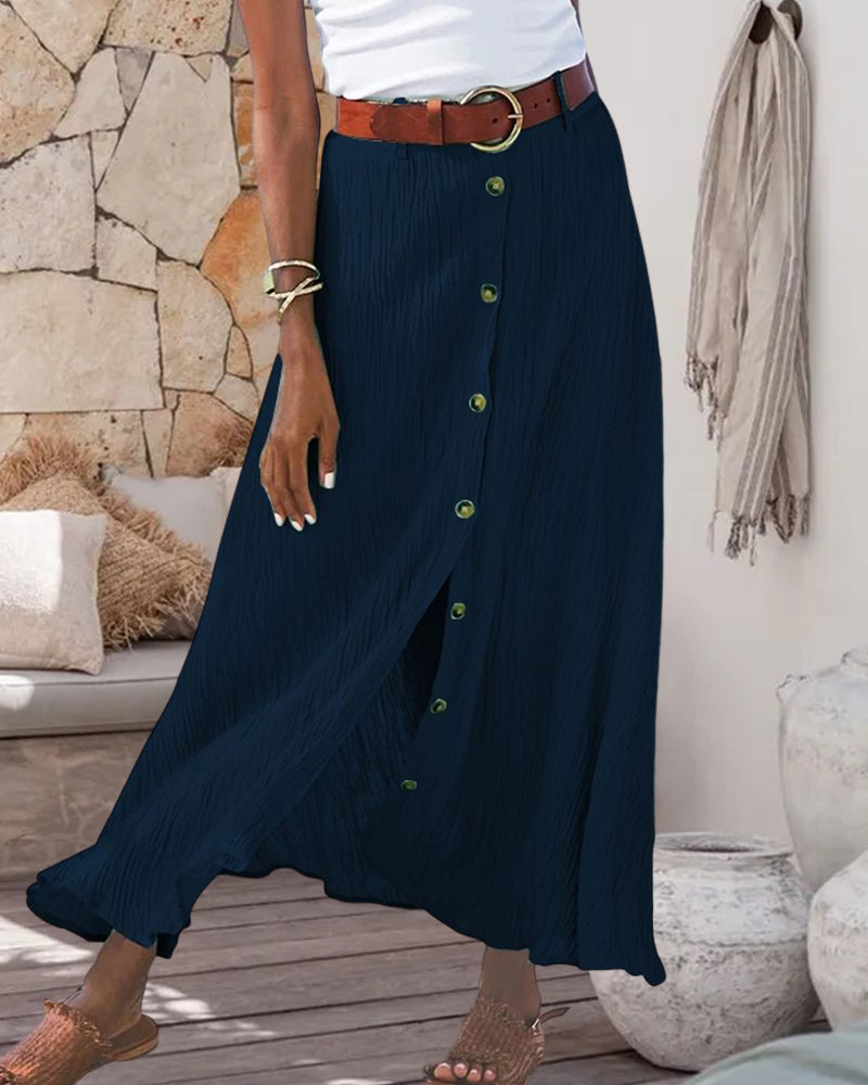 Syndy - Flowing Button Skirt - View 5