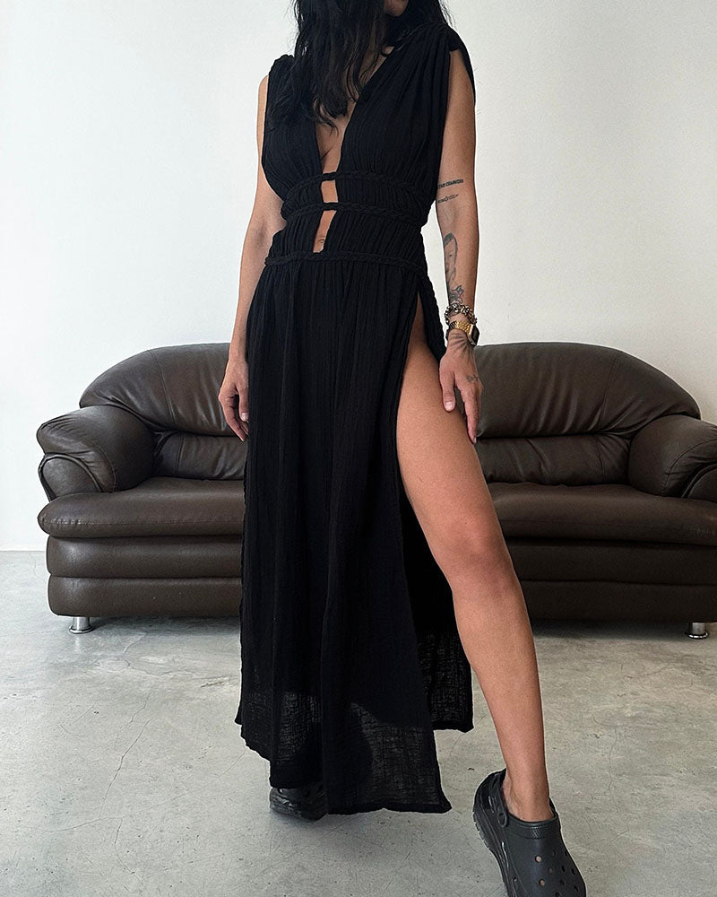 Zolla - Textured Dress with Slit - View 8