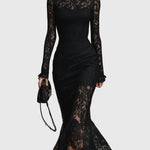 Monica | Elegant Maxi Dress with Flared Lace Skirt by Nuala Dublin