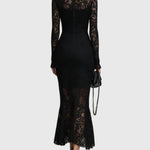 Monica | Elegant Maxi Dress with Flared Lace Skirt - View 2