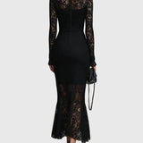 Monica | Elegant Maxi Dress with Flared Lace Skirt - View 2