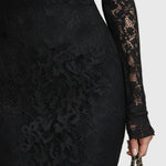 Monica | Elegant Maxi Dress with Flared Lace Skirt - View 4