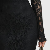 Monica | Elegant Maxi Dress with Flared Lace Skirt - View 4