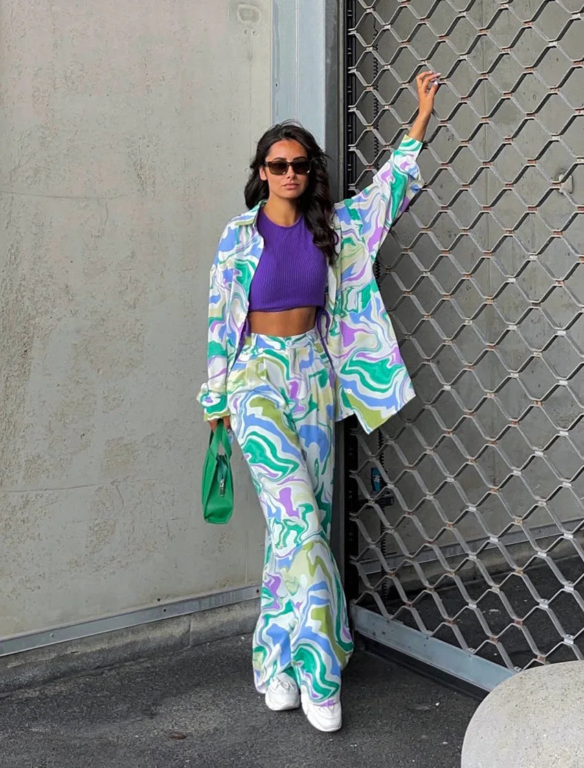 Zyra - Bold Printed Swirl Set - View 7