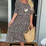 Zora | Short Sleeve Midi Dress in Sand - View 6
