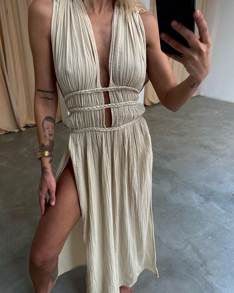 Zolla - Textured Dress with Slit - View 7