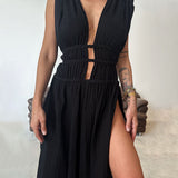 Zolla - Textured Dress with Slit - View 9