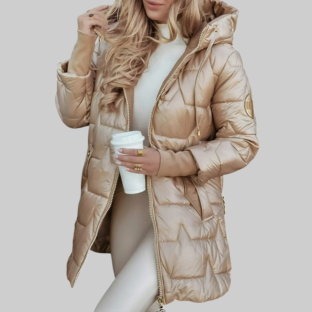 Cecilia | Elegant Hooded Autumn Coat by Nuala Dublin