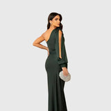 Melyssa | Elegant Flowing Evening Maxi Dress - View 10
