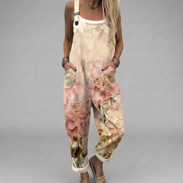 Dungarees with Watercolour Blossoms